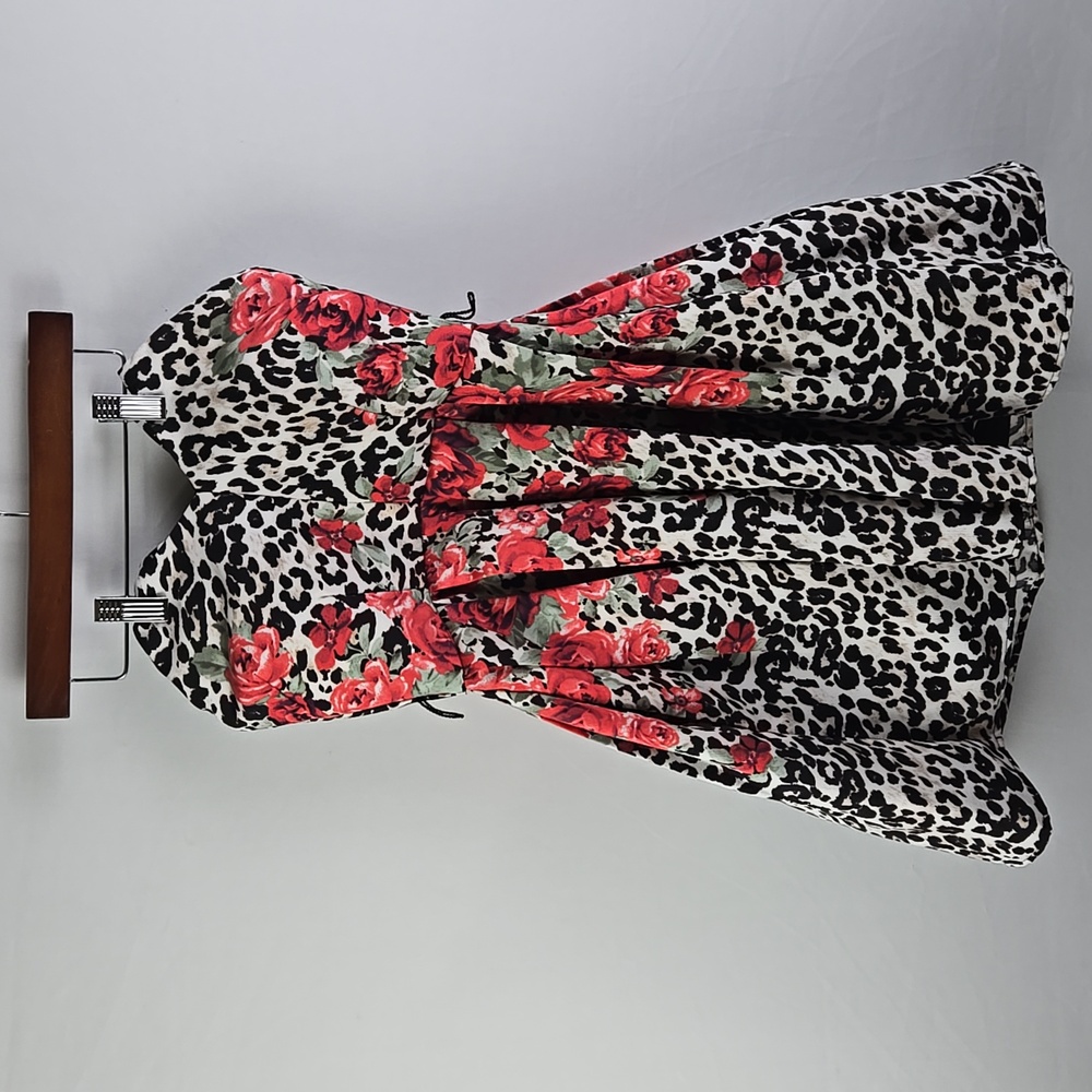 Teeze Me Juniors' Strapless Leopard Print Fit‎ & Flare Dress Sz 0 Prom Party